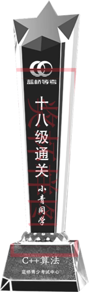 蓝桥等考 C++ 算法奖杯高清样本